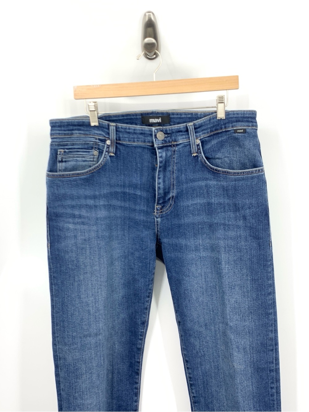MAVI Men Size 34 x 32 Jeans Zach Straight Leg Pants Light Wash Organic Stretch - Picture 2 of 6